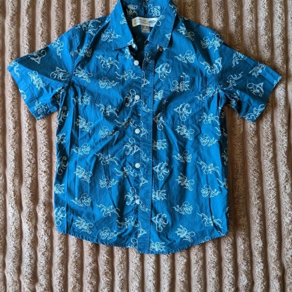 Old Navy Teal Sea Life Print Shirt